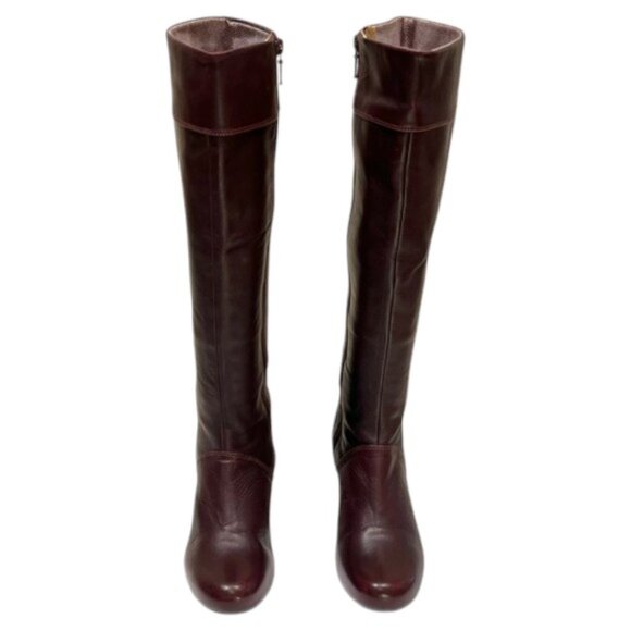 J Shoes Burgundy Wine Leather Knee-High Boot - Picture 4 of 11